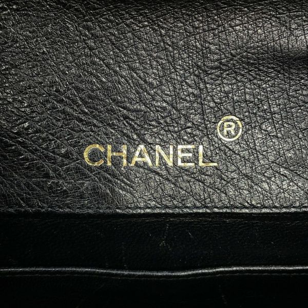 シャネル チェーンショルダーバッグ デカココマーク オーストリッチ CHANEL 黒