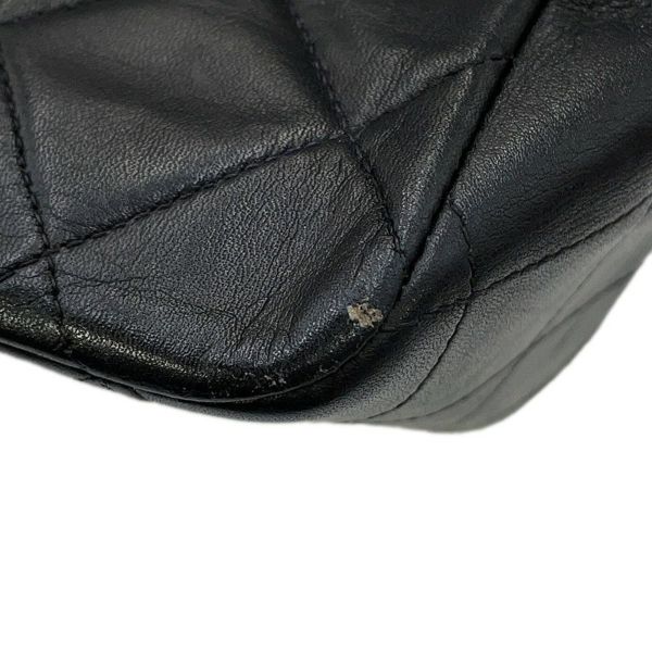 シャネル チェーンショルダーバッグ マトラッセ33 ココマーク Wチェーン ラムスキン CHANEL デカマト 黒