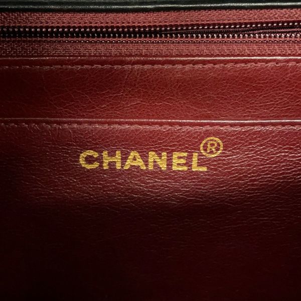 シャネル チェーンショルダーバッグ マトラッセ33 ココマーク Wチェーン ラムスキン CHANEL デカマト 黒