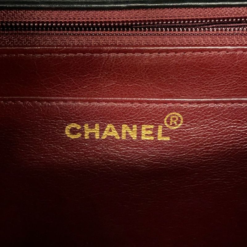 シャネル チェーンショルダーバッグ マトラッセ33 ココマーク Wチェーン ラムスキン CHANEL デカマト 黒