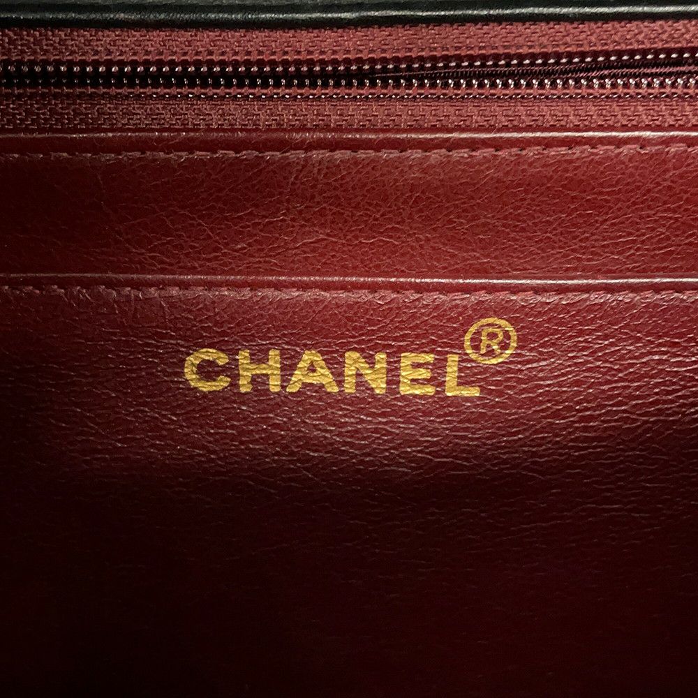 シャネル チェーンショルダーバッグ マトラッセ33 ココマーク Wチェーン ラムスキン CHANEL デカマト 黒