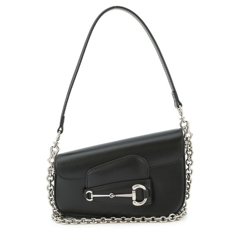 グッチ ショルダーバッグ ホースビット 1955 レザー ミニ 774209 GUCCI ハンドバッグ 黒