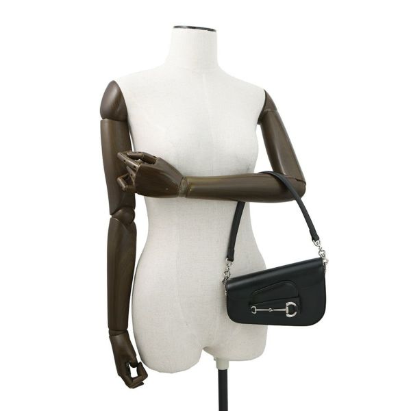 グッチ ショルダーバッグ ホースビット 1955 レザー ミニ 774209 GUCCI ハンドバッグ 黒