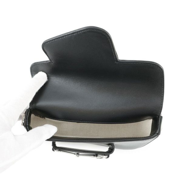 グッチ ショルダーバッグ ホースビット 1955 レザー ミニ 774209 GUCCI ハンドバッグ 黒