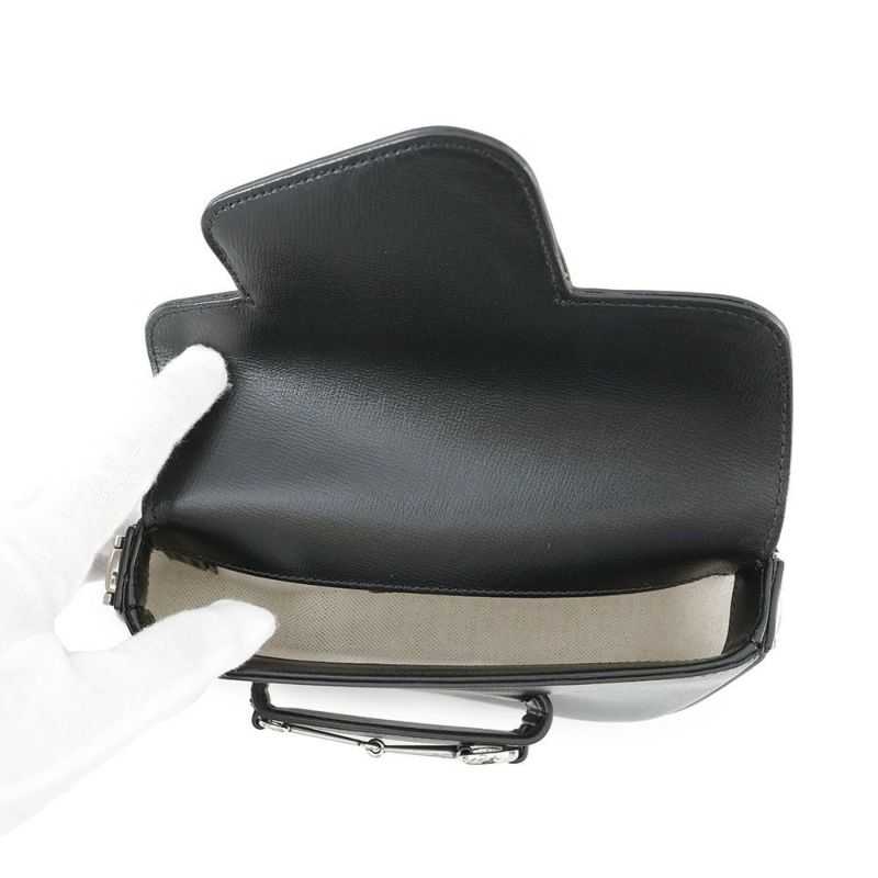 グッチ ショルダーバッグ ホースビット 1955 レザー ミニ 774209 GUCCI ハンドバッグ 黒