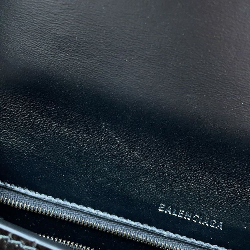 バレンシアガ ハンドバッグ アワーグラス ミディアム クロコダイル型押しレザー 619668 BALENCIAGA 2way 黒