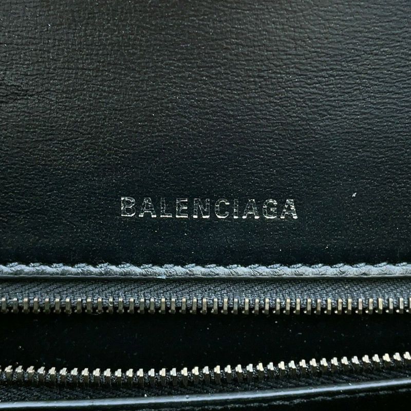 バレンシアガ ハンドバッグ アワーグラス ミディアム クロコダイル型押しレザー 619668 BALENCIAGA 2way 黒