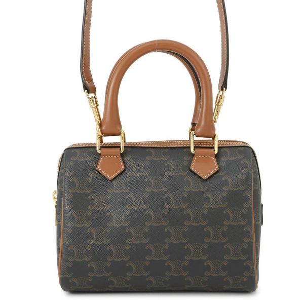セリーヌ ハンドバッグ トリオンフ スモール ボストン 197582 CELINE 2way ブラウン