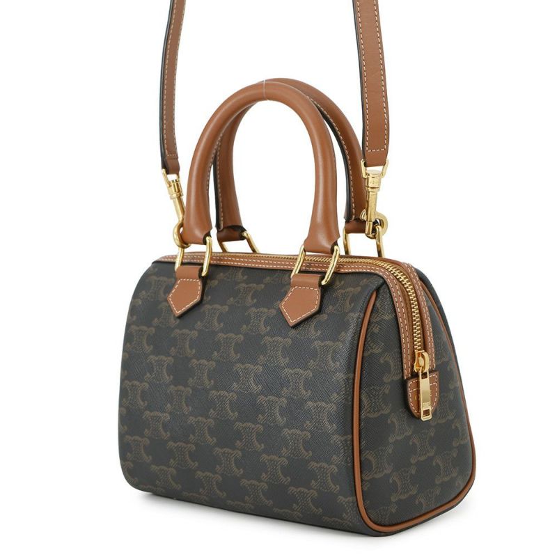 セリーヌ ハンドバッグ トリオンフ スモール ボストン 197582 CELINE 2way ブラウン
