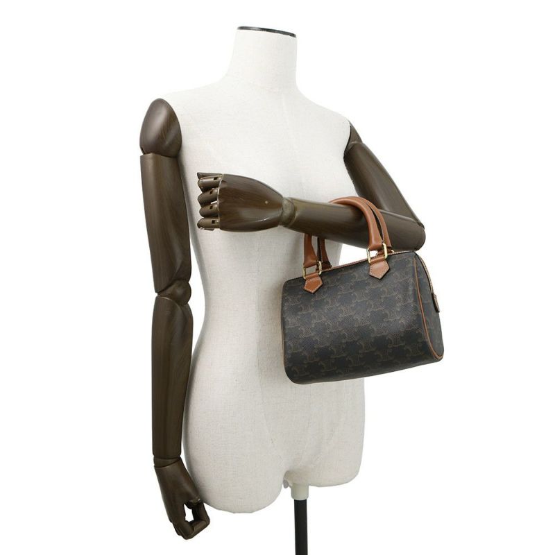 セリーヌ ハンドバッグ トリオンフ スモール ボストン 197582 CELINE 2way ブラウン