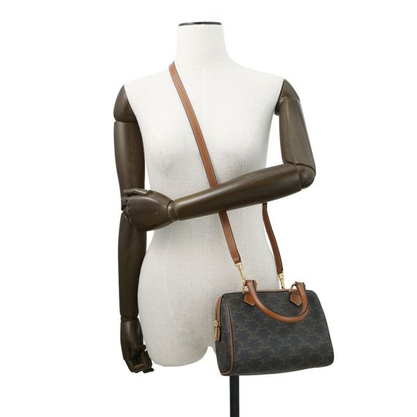セリーヌ ハンドバッグ トリオンフ スモール ボストン 197582 CELINE 2way ブラウン