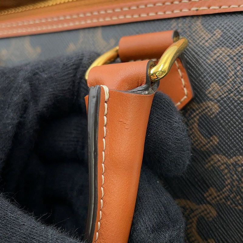 セリーヌ ハンドバッグ トリオンフ スモール ボストン 197582 CELINE 2way ブラウン