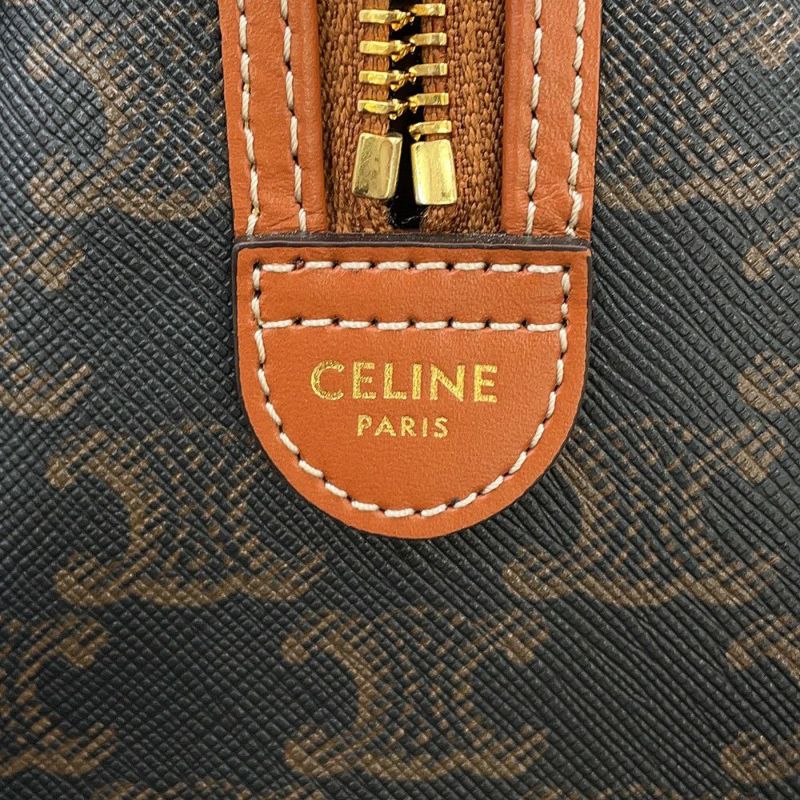 セリーヌ ハンドバッグ トリオンフ スモール ボストン 197582 CELINE 2way ブラウン