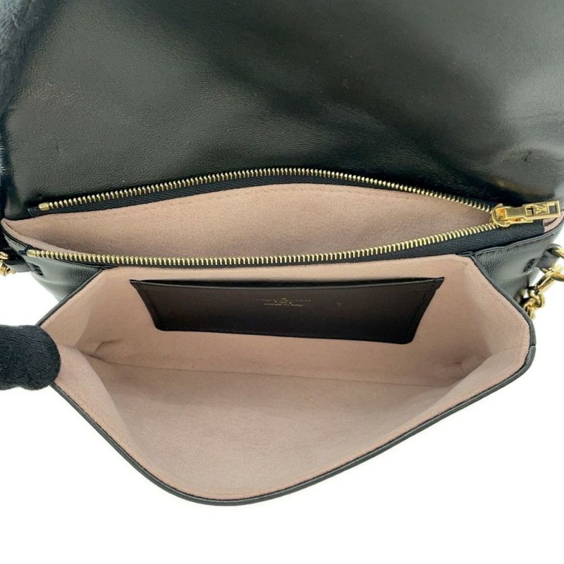 ルイヴィトン チェーンショルダーバッグ モノグラム ラムレザー ポシェット・クッサン M82116 ヴィトン ブラック 黒