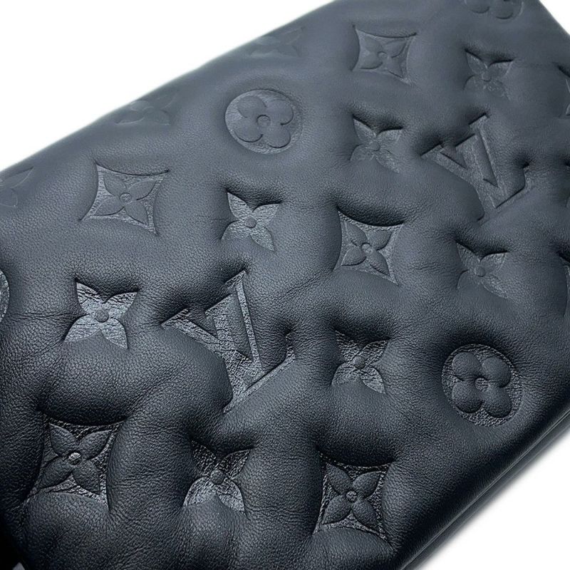 ルイヴィトン チェーンショルダーバッグ モノグラム ラムレザー ポシェット・クッサン M82116 ヴィトン ブラック 黒