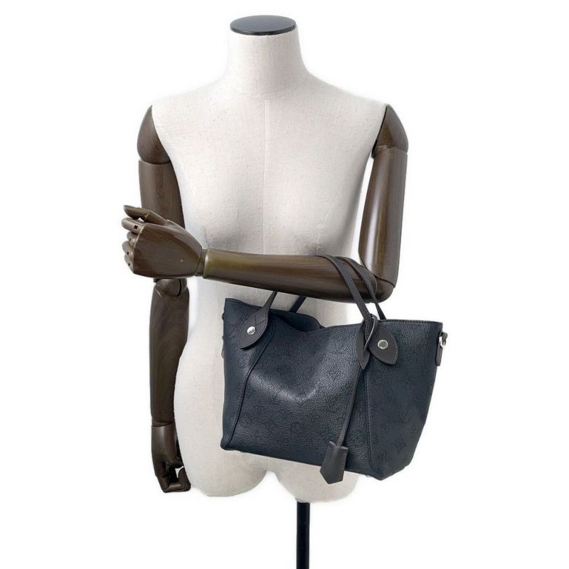 ルイヴィトン ハンドバッグ モノグラム・マヒナ ヒナ PM M54350 LOUIS VUITTON 2way ショルダーバッグ ブラック 黒