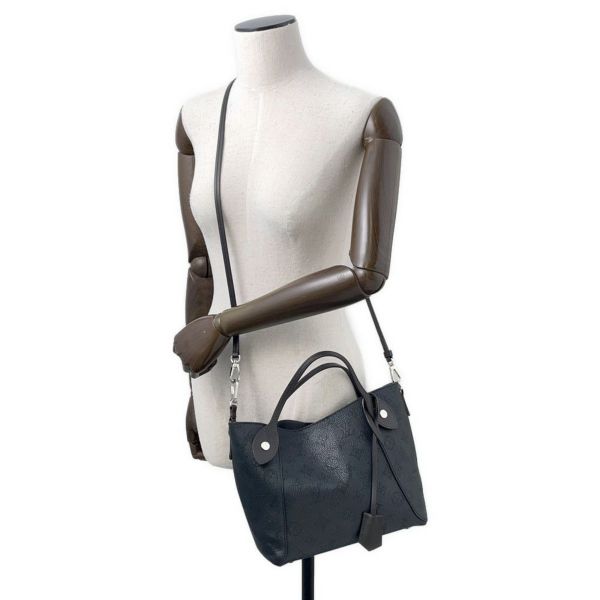 ルイヴィトン ハンドバッグ モノグラム・マヒナ ヒナ PM M54350 LOUIS VUITTON 2way ショルダーバッグ ブラック 黒