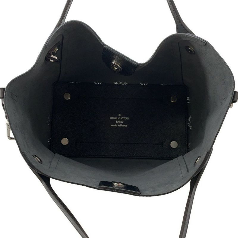 ルイヴィトン ハンドバッグ モノグラム・マヒナ ヒナ PM M54350 LOUIS VUITTON 2way ショルダーバッグ ブラック 黒