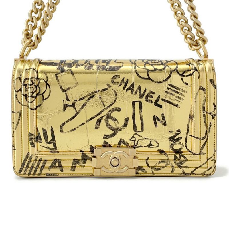 シャネル チェーンショルダーバッグ ボーイシャネル  型押しレザー A67086 ココマーク CHANEL バッグ セール品