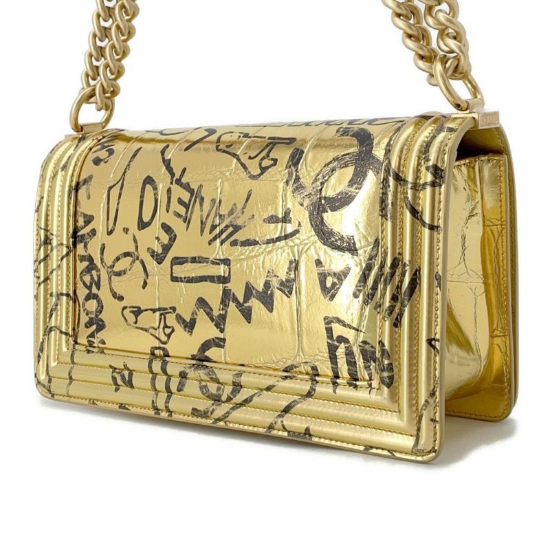 シャネル チェーンショルダーバッグ ボーイシャネル  型押しレザー A67086 ココマーク CHANEL バッグ セール品