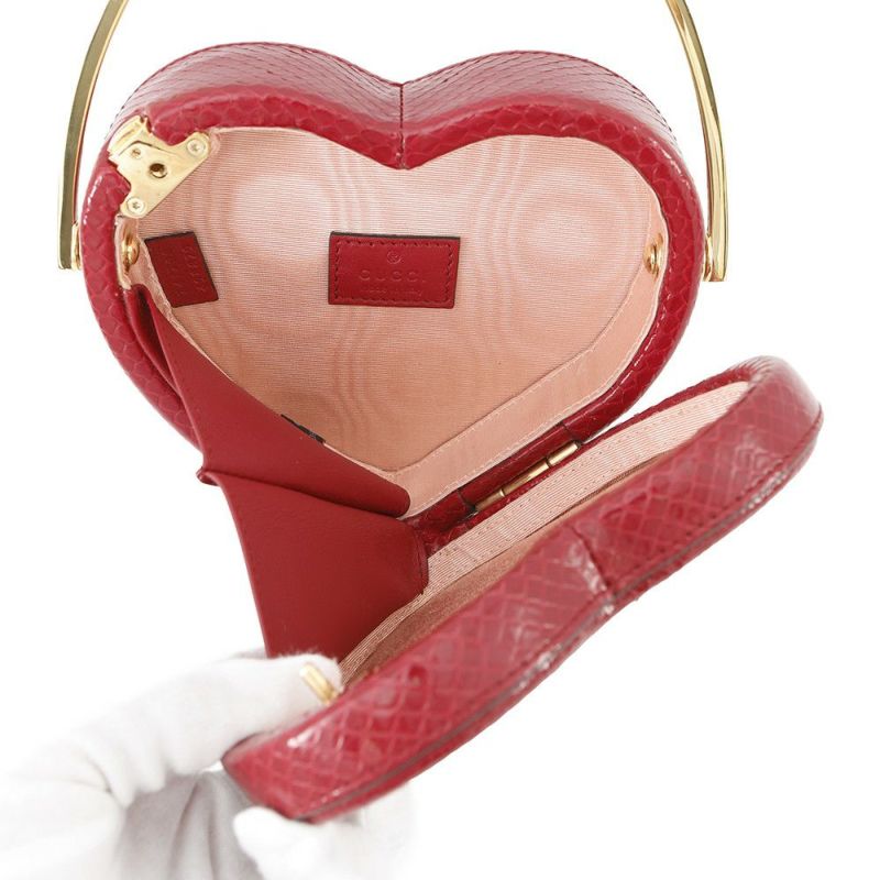 グッチ ハンドバッグ ハート型  GGパイソン 741700 LJM0G GUCCI バッグ