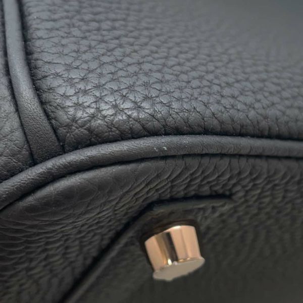 エルメス バーキン25 ブラック/ピンクゴールド金具 トゴ U刻印 HERMES Birkin ハンドバッグ 黒