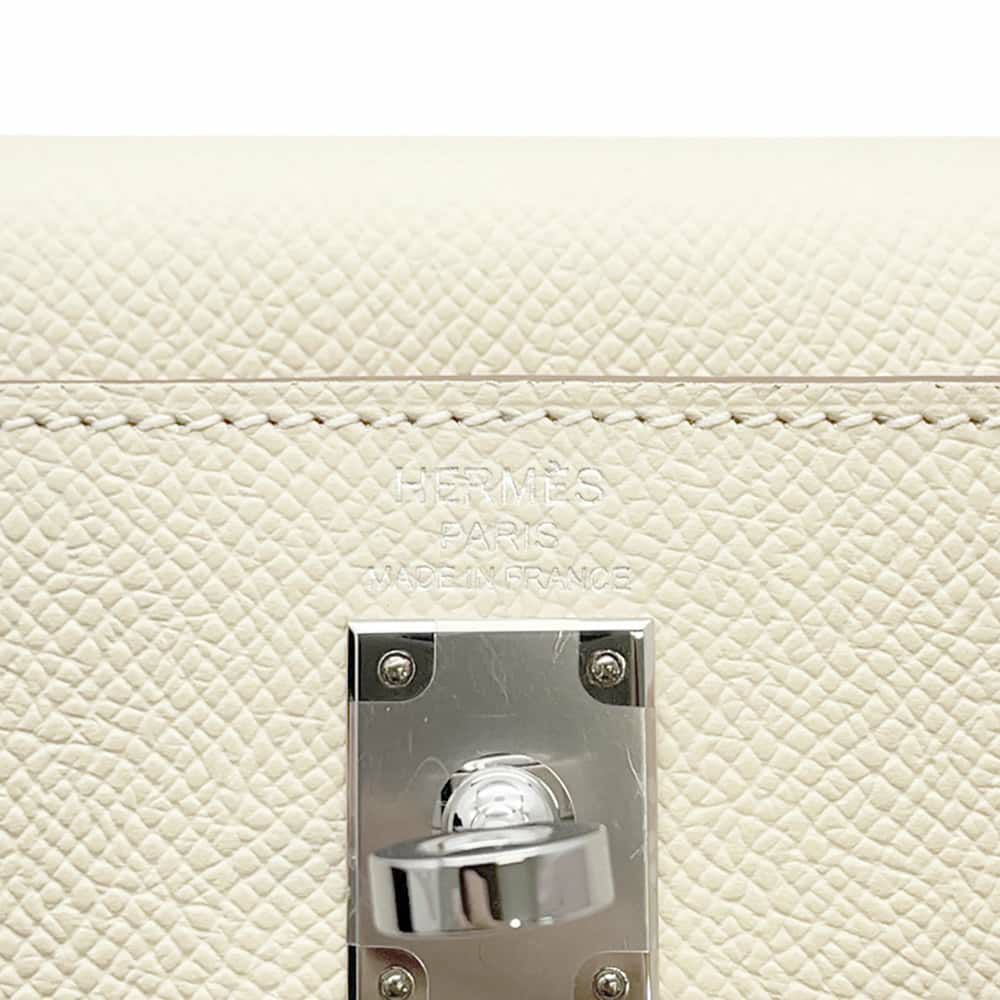 エルメス ケリー25 トリコロール 外縫い クレ/モーヴペール/ゴールド/シルバー金具 エプソン B刻印 2wayショルダー