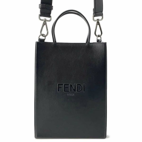 フェンディ ハンドバッグ ショッピングバッグ レザー 7VA512 FENDI 2wayショルダーバッグ 黒