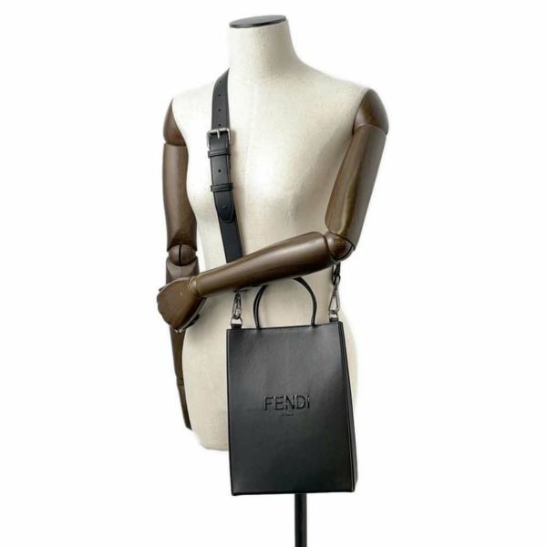 フェンディ ハンドバッグ ショッピングバッグ レザー 7VA512 FENDI 2wayショルダーバッグ 黒