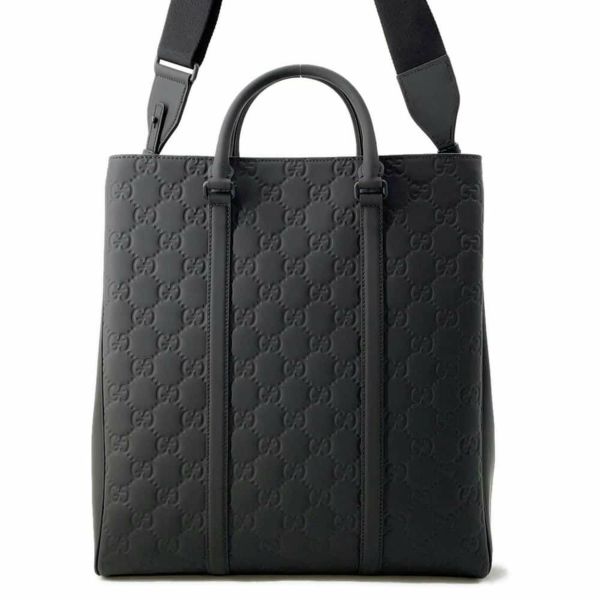 グッチ トートバッグ GG ラバーエフェクト レザー 771238 GUCCI 2wayショルダーバッグ 黒