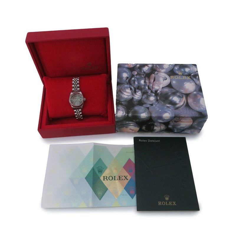 ロレックス デイトジャスト Y番 SS/K18WG 79174NR ROLEX 腕時計 ブラックシェル文字盤 ローマン