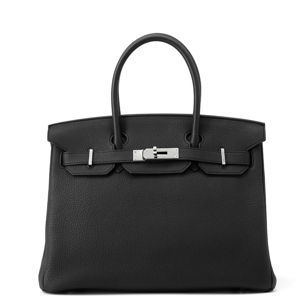 エルメス バーキン30 ブラック/シルバー金具 トゴ T刻印 HERMES Birkin ハンドバッグ 黒
