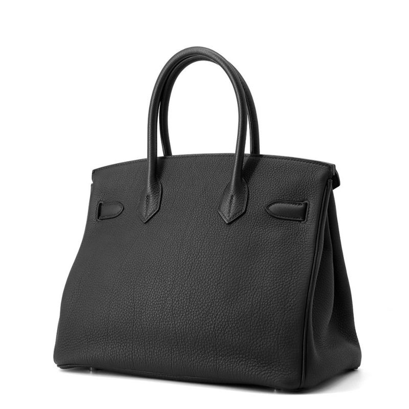 エルメス バーキン30 ブラック/シルバー金具 トゴ T刻印 HERMES Birkin ハンドバッグ 黒