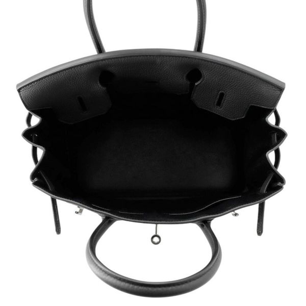 エルメス バーキン30 ブラック/シルバー金具 トゴ T刻印 HERMES Birkin ハンドバッグ 黒