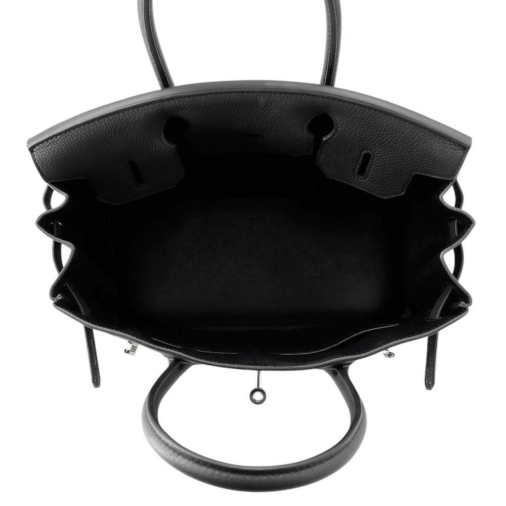 エルメス バーキン30 ブラック/シルバー金具 トゴ T刻印 HERMES Birkin ハンドバッグ 黒