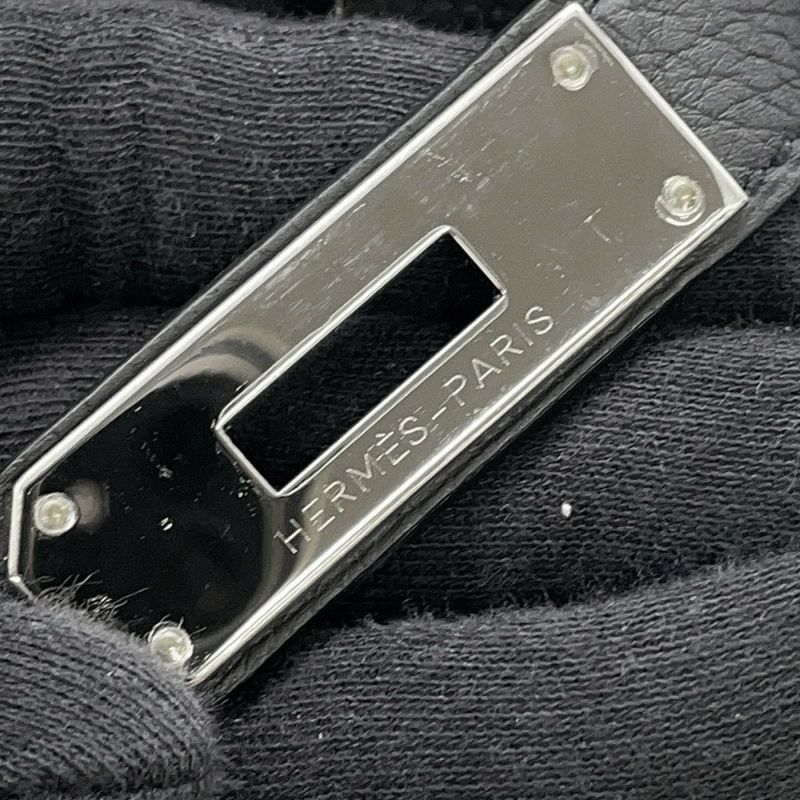 エルメス バーキン30 ブラック/シルバー金具 トゴ T刻印 HERMES Birkin ハンドバッグ 黒