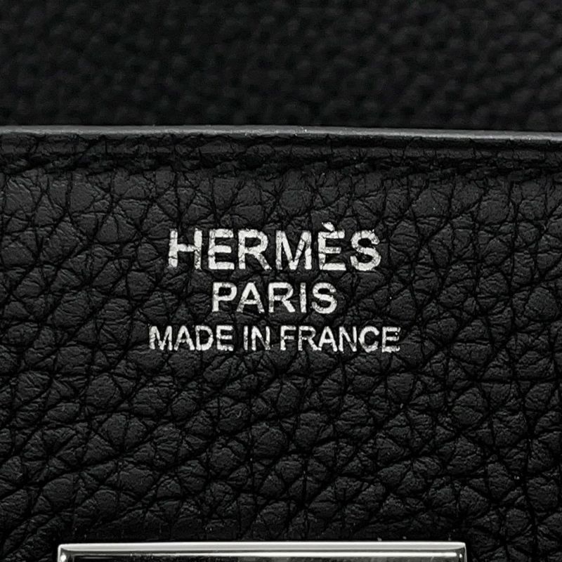 エルメス バーキン30 ブラック/シルバー金具 トゴ T刻印 HERMES Birkin ハンドバッグ 黒