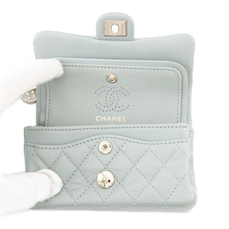 シャネル バッグチャーム ココマーク マトラッセ ミニバッグ ラムスキン AP4760 CHANEL ミニポーチ 小物入れ