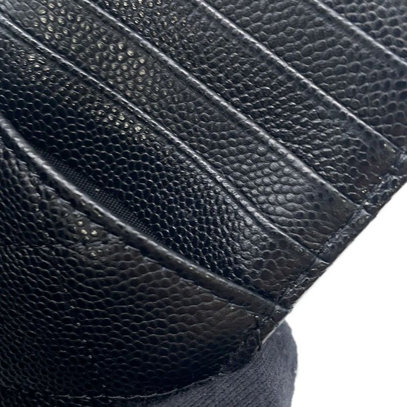 シャネル カードケース マトラッセ クラシック ジップ キルティング キャビアスキン ココマーク AP2570 黒