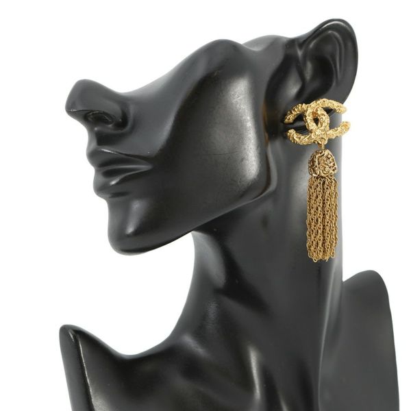 シャネル イヤリング ココマーク フリンジ タッセル アンティーク 溶岩 03 A CHANEL アクセサリー