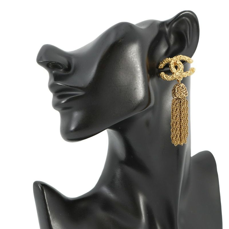 シャネル イヤリング ココマーク フリンジ タッセル アンティーク 溶岩 03 A CHANEL アクセサリー