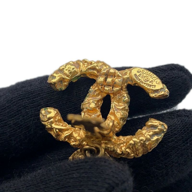 シャネル イヤリング ココマーク フリンジ タッセル アンティーク 溶岩 03 A CHANEL アクセサリー