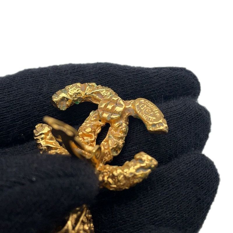 シャネル イヤリング ココマーク フリンジ タッセル アンティーク 溶岩 03 A CHANEL アクセサリー
