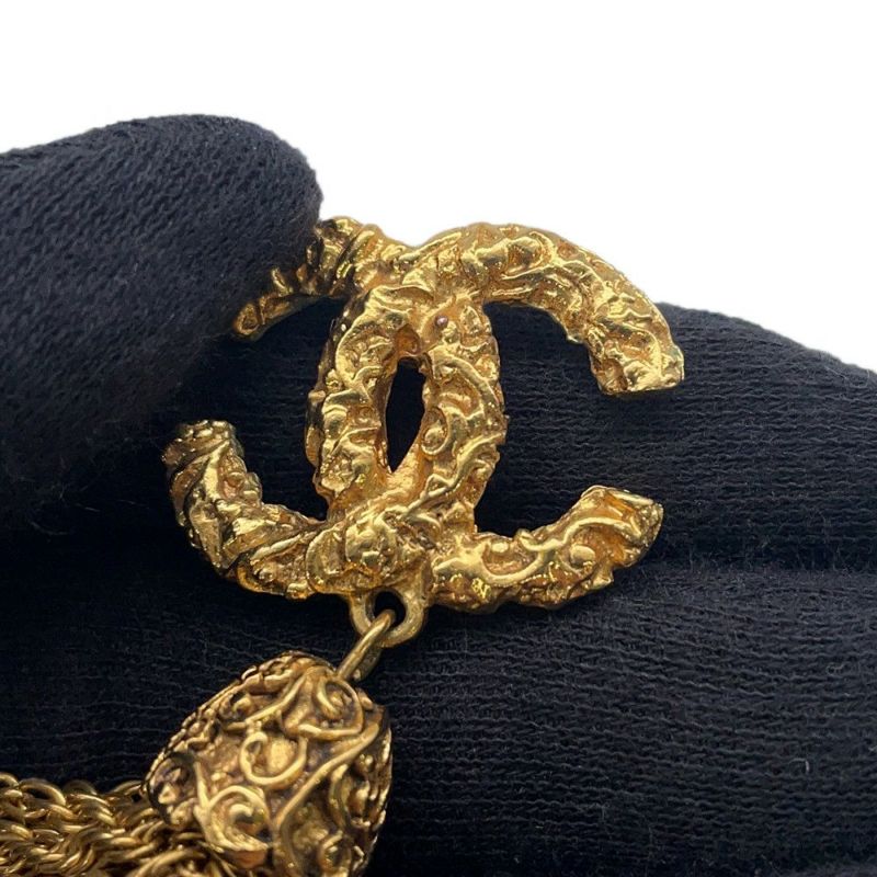 シャネル イヤリング ココマーク フリンジ タッセル アンティーク 溶岩 03 A CHANEL アクセサリー