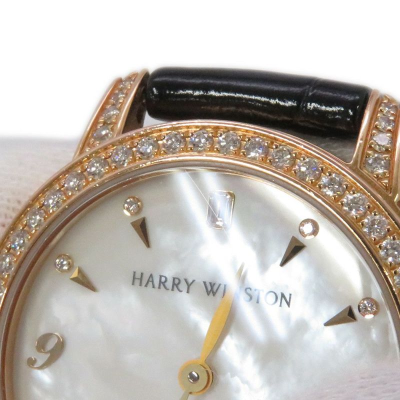 ハリーウィンストン ミッドナイト ダイヤベゼル MIDAHM29RR001 ホワイトシェル文字盤 9Pダイヤ