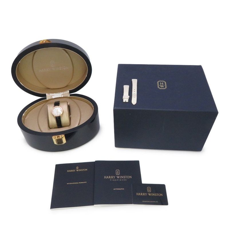 ハリーウィンストン ミッドナイト ダイヤベゼル MIDAHM29RR001 ホワイトシェル文字盤 9Pダイヤ
