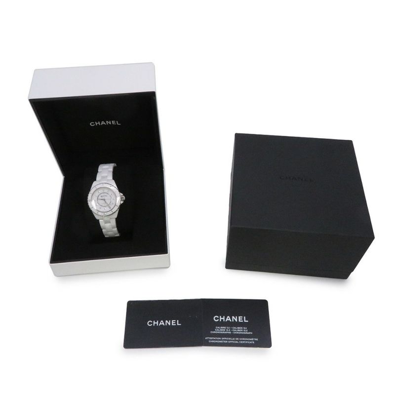 シャネル J12 H5705 CHANEL 腕時計 白文字盤 12Pダイヤ