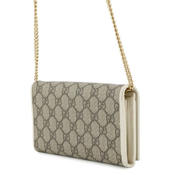 グッチ チェーンウォレット ホースビット 1955 PVC レザー ミラー付き 621888 GUCCI 長財布 白