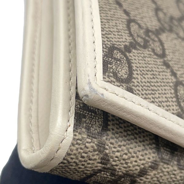 グッチ チェーンウォレット ホースビット 1955 PVC レザー ミラー付き 621888 GUCCI 長財布 白