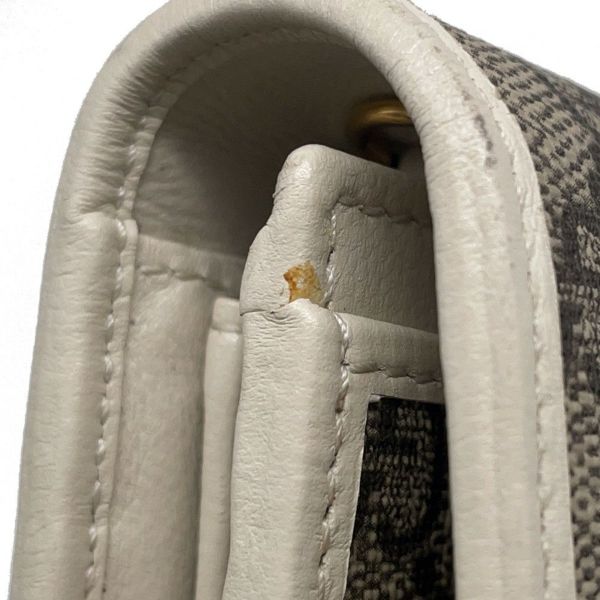 グッチ チェーンウォレット ホースビット 1955 PVC レザー ミラー付き 621888 GUCCI 長財布 白